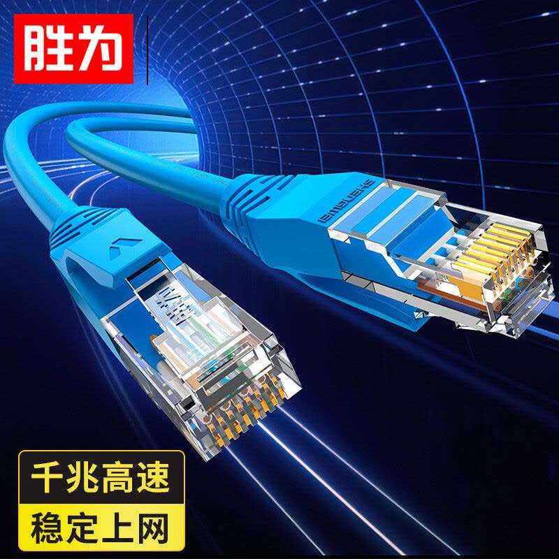 胜为六类千兆非屏蔽网络跳线 LC-6100C 无氧铜 蓝色 10米图片