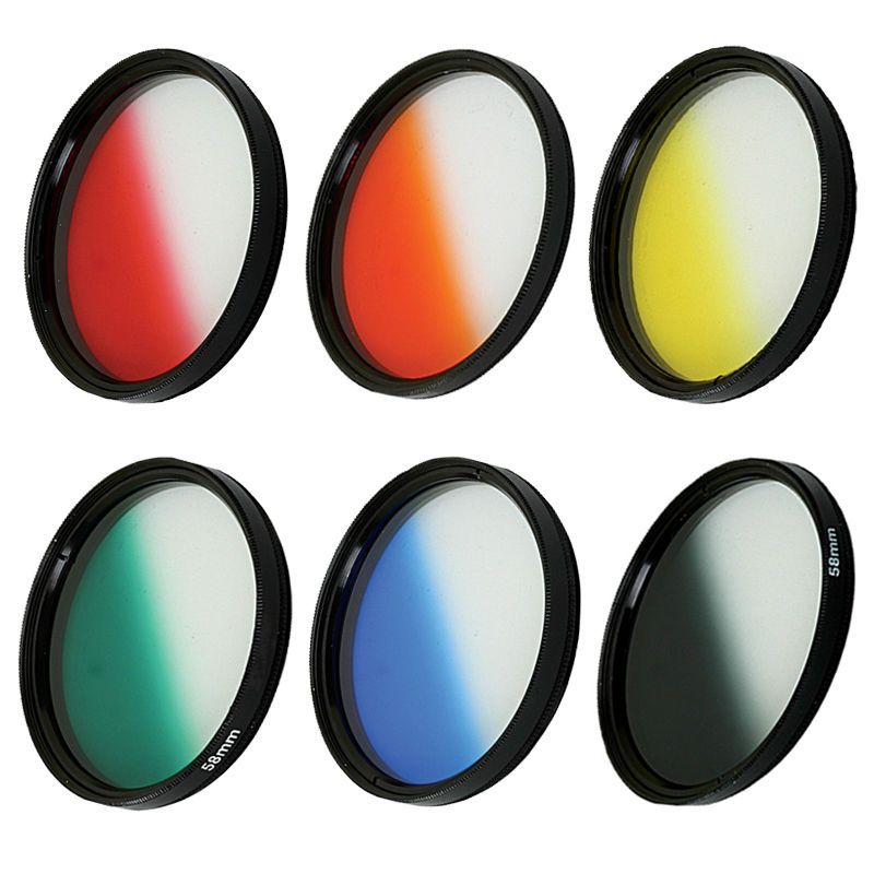 摄影渐变nk单反相机灰镜风光滤镜渐变摄影滤镜橙蓝灰3片装49mm