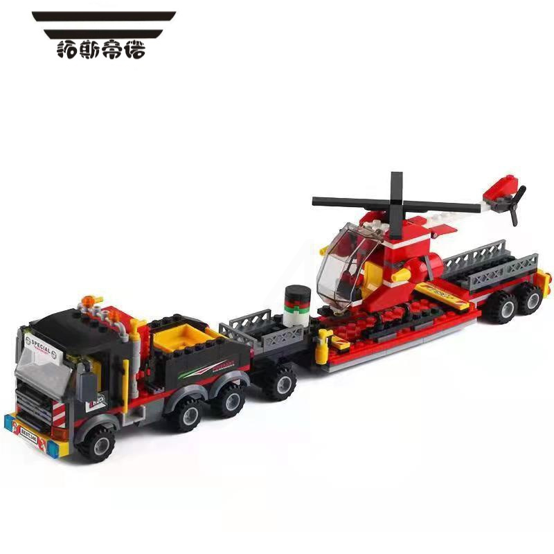 拓斯帝诺城市挖土机运输工程货车大卡车男孩拼装汽车积木模型儿童玩具