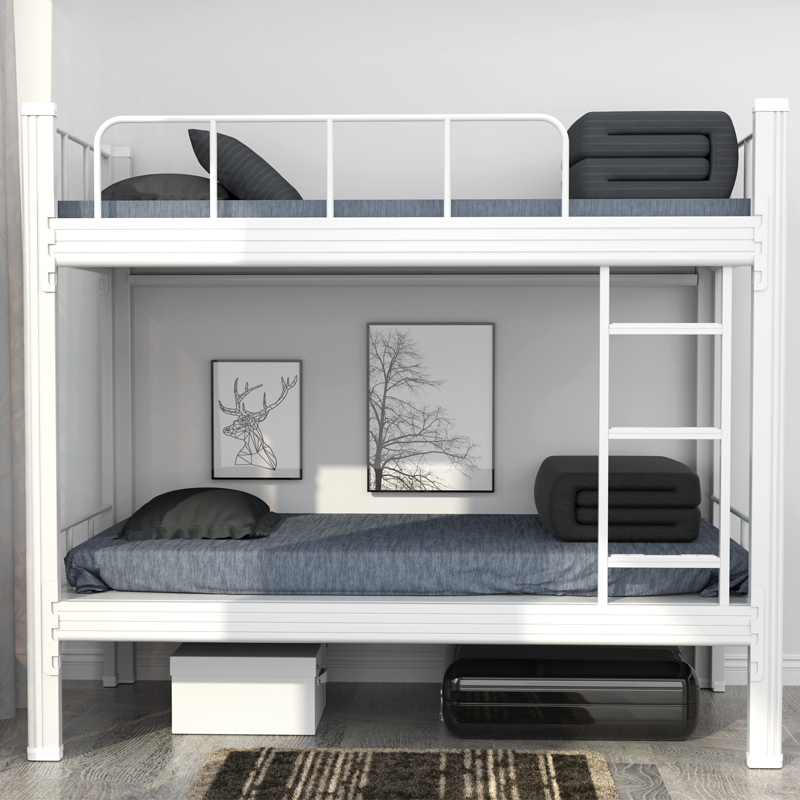 高180*宽150*长200cm浮华灰(含床板床垫)|加厚上下铺铁床学生员工宿舍