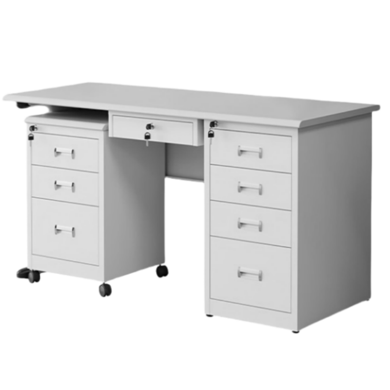 攸形钢制电脑桌含活动柜160*70*75cm张高清大图