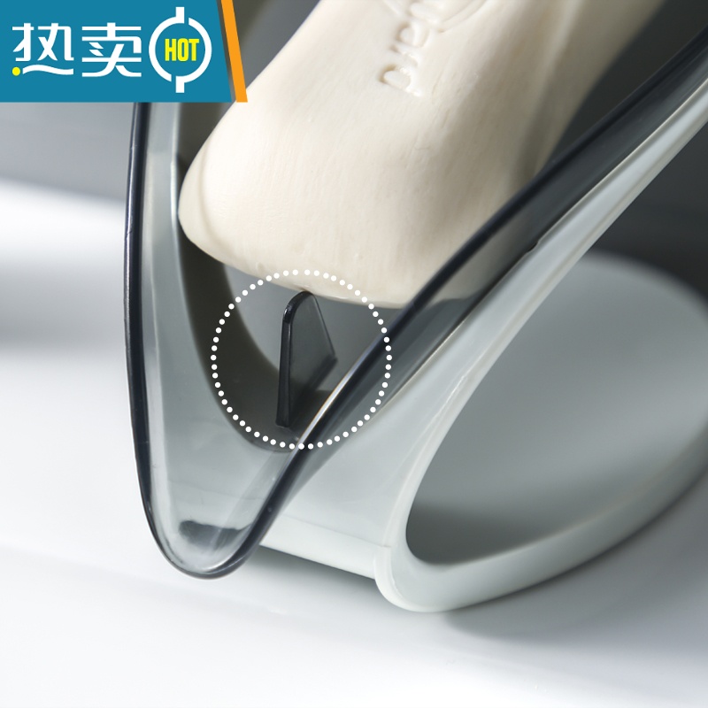 敬平沥水肥皂盒卫生间创意免打孔浴室树叶香皂盒家用洗衣皂置物架 树叶皂盒2个蓝高清大图