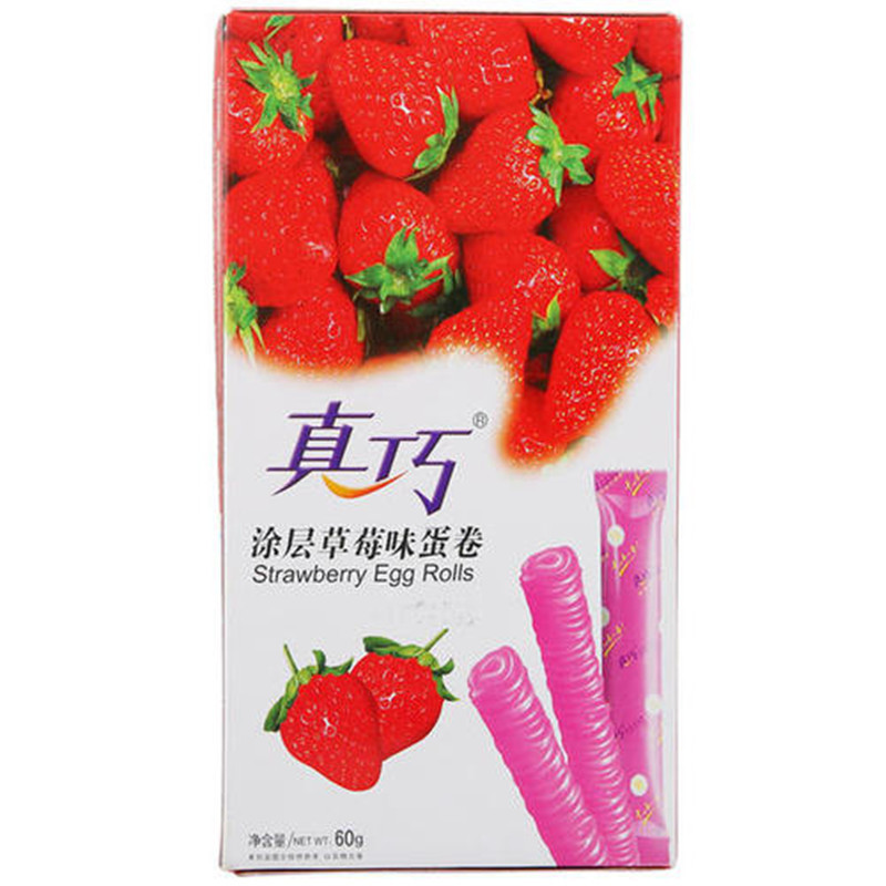 真巧60g涂层蛋卷草莓味