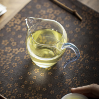 領藝 高端玻璃公道杯功夫茶具配件可电陶炉/蜡烛加热茶海分茶器匀杯