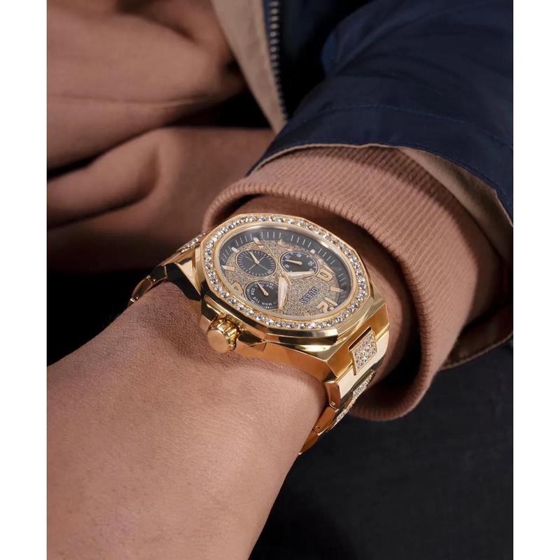 GUESS 男士金色气垫石英腕表复古潮流商务简约手表高清大图