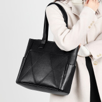 女包新款复古潮大容量手提托特包外贸跨境bags通勤女士单肩包 黑色