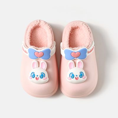 巴拉巴拉儿童棉拖鞋男童冬季宝宝室内卡通恐龙小孩保暖女童居家鞋 粉色 内长20cm适合脚长19-19.5cm