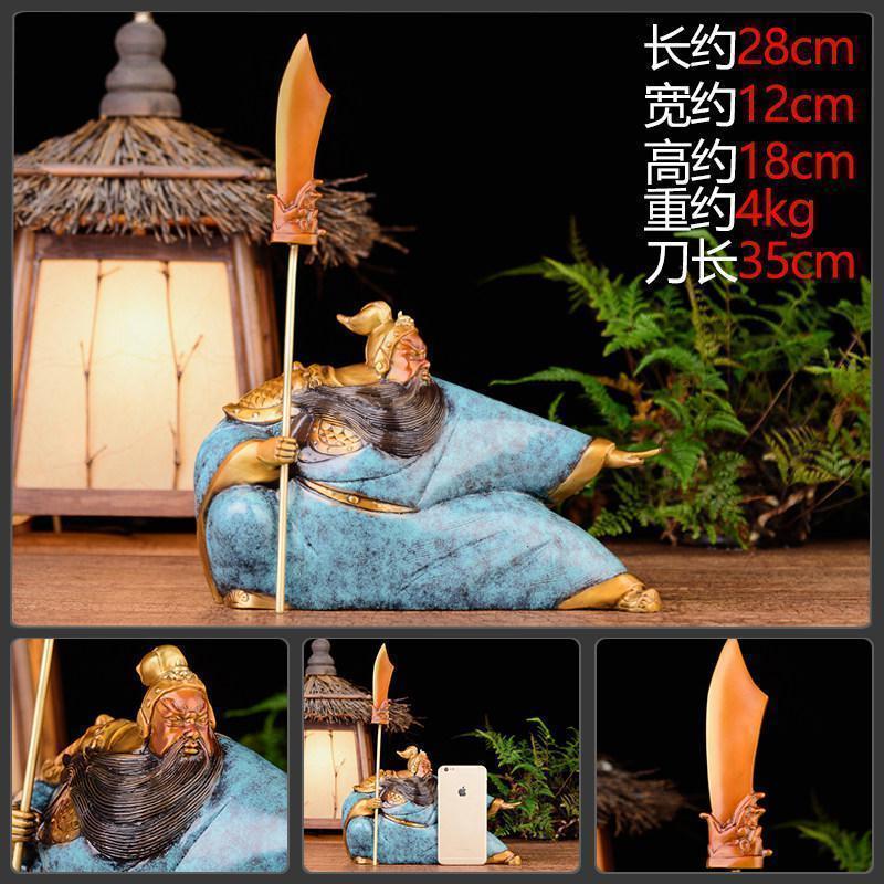 美帮汇关公摆件 彩铜关羽关二爷武供奉神像家居装饰品高清大图