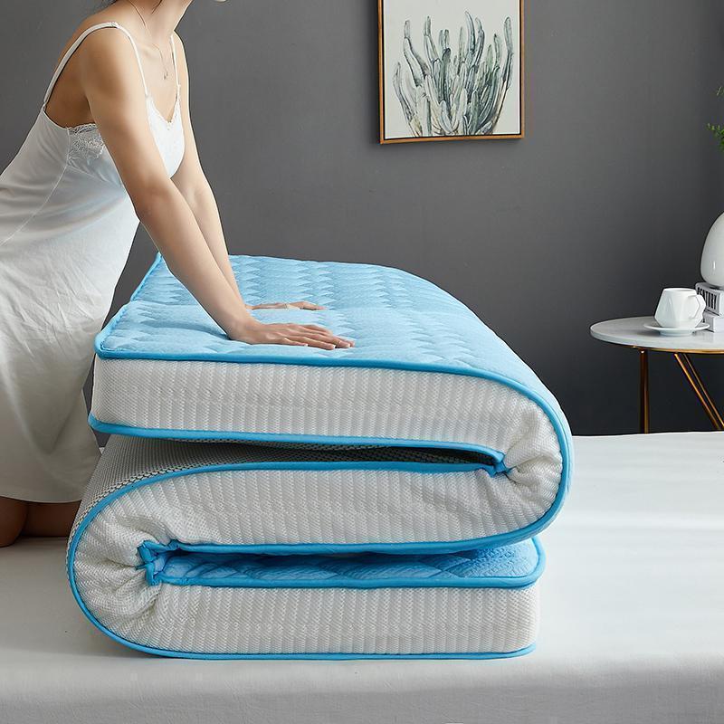 家柏饰(CORATED)加厚床垫春夏软垫榻榻米垫子硬垫双人海绵垫宿舍单人 【立体常规10cm】—天空蓝 1.2*2m床抗菌纤维√翠玉能量绒√