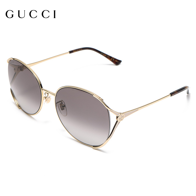 Gucci/古驰太阳镜2020新款女士防紫外线眼镜圆形大框墨镜GG0650SK-002-59