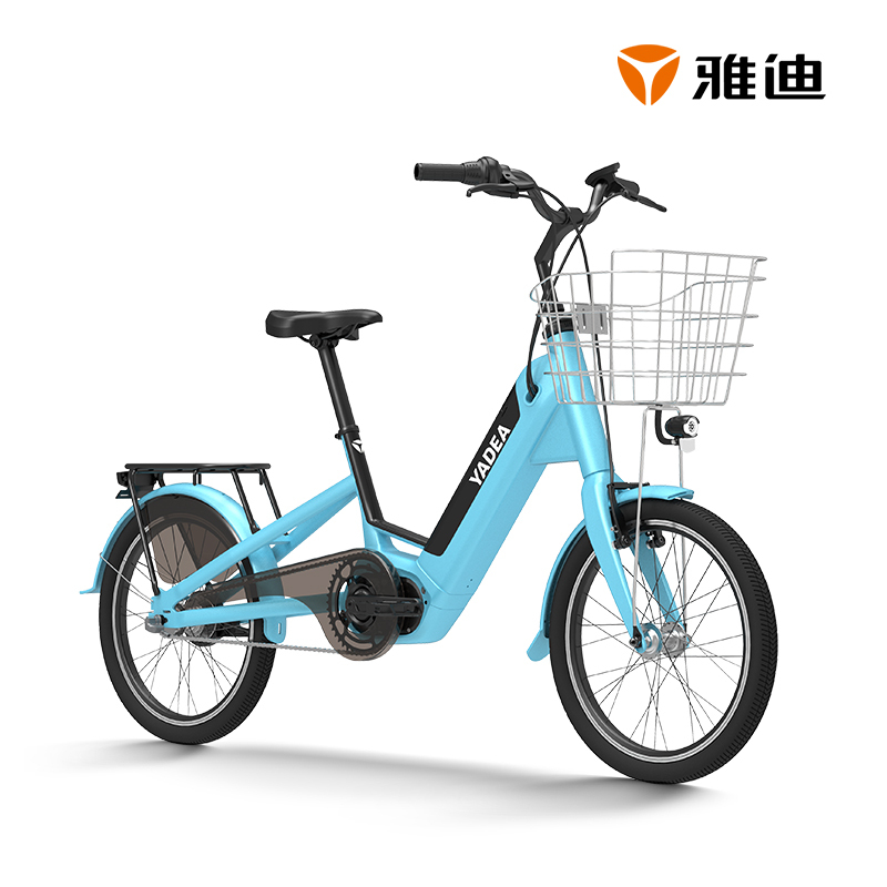 雅迪(yadea)SC500高端亲子车36V进口锂电版雅迪电瓶自行代步车 湖光蓝