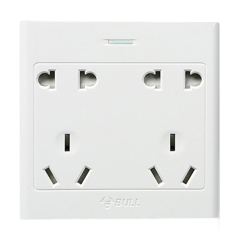 bull公牛开关插座十孔插座10孔插座g09白色明装明线明盒墙壁10a插座