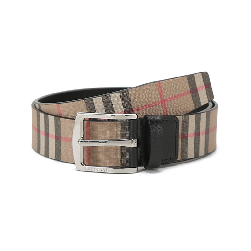 博柏利 burberry 男款环保帆布配皮针扣式8040194皮带腰带80401941