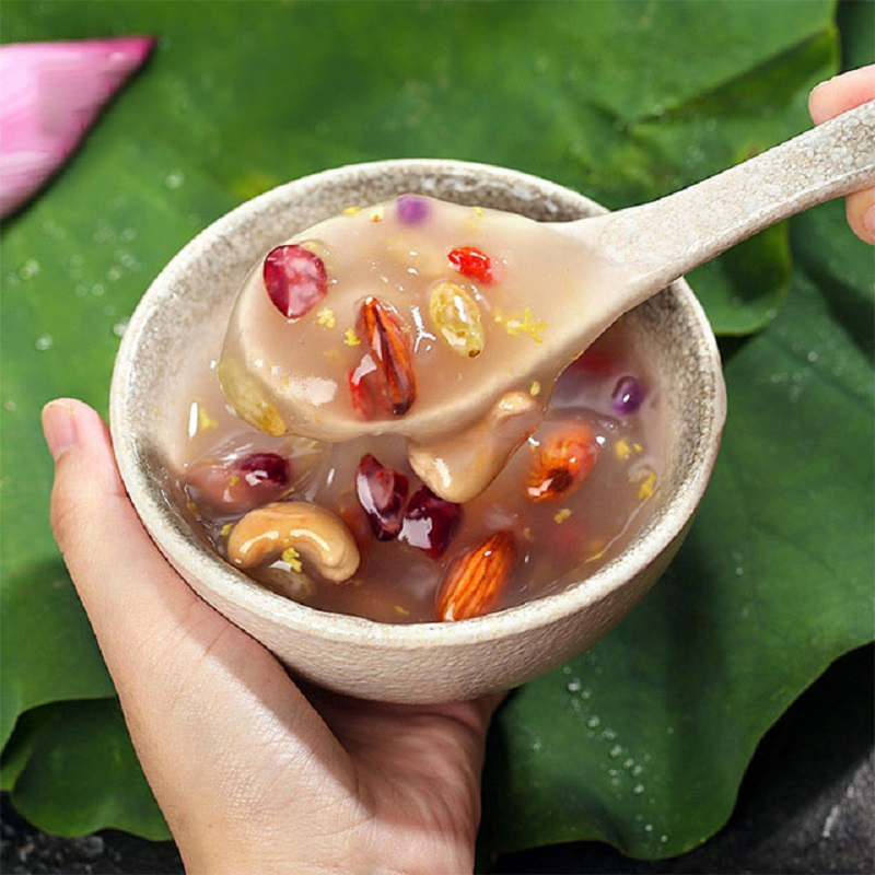 李子柒 桂花坚果藕粉3分钟美食 大粒坚果高颜值营养代餐