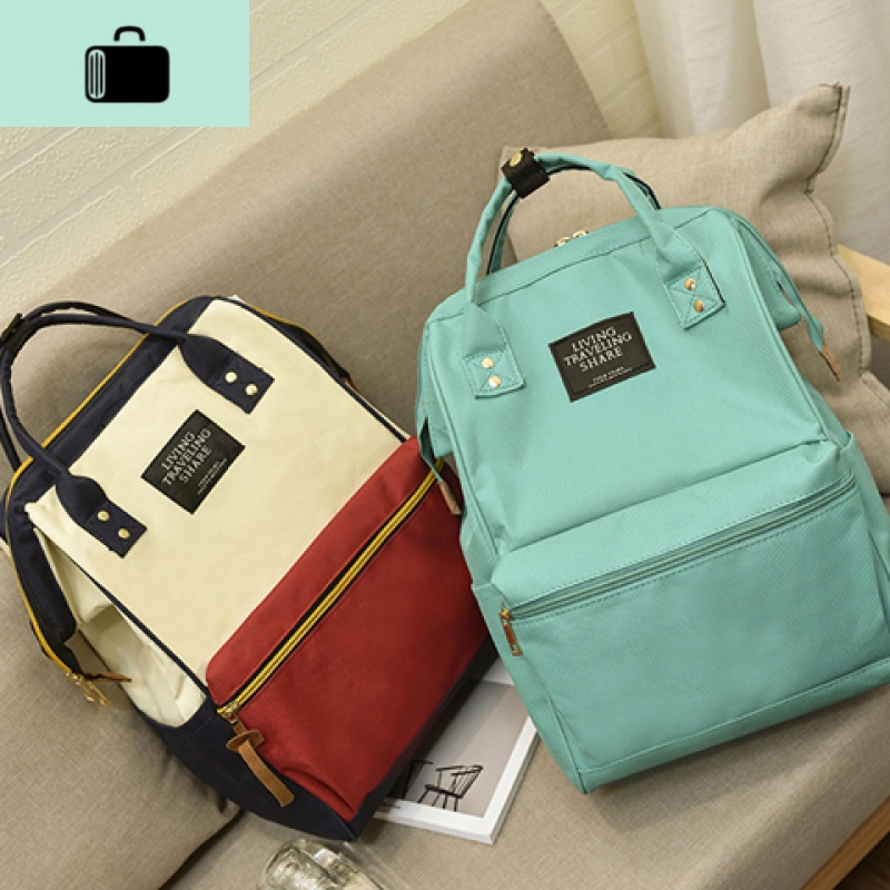 双肩包女日韩版新款潮流撞色男女旅行背包大容量学院风中学生书包NEWLAKE高清大图