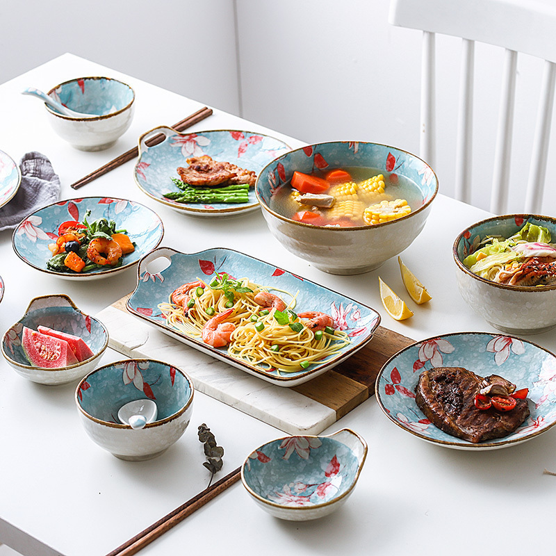 富昱景碗碟餐具套装景德镇家用日式陶瓷碗筷盘子日式餐具情侣吃饭碗盘