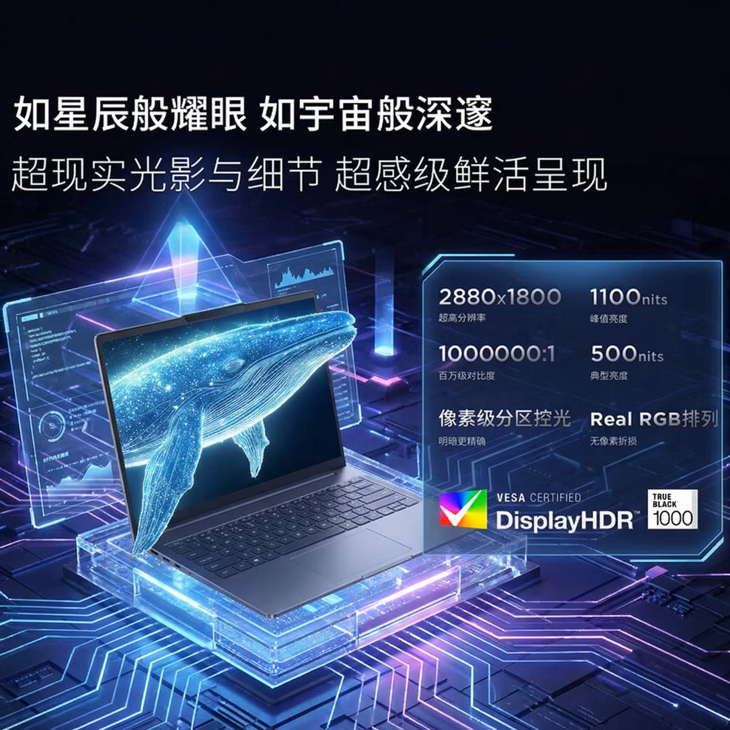 联想(Lenovo)小新Pro16 16英寸轻薄笔记本电脑 英特尔酷睿Ultra5-135H 24G 1T 2.8K 120Hz护眼办公学生设计游戏高清大图