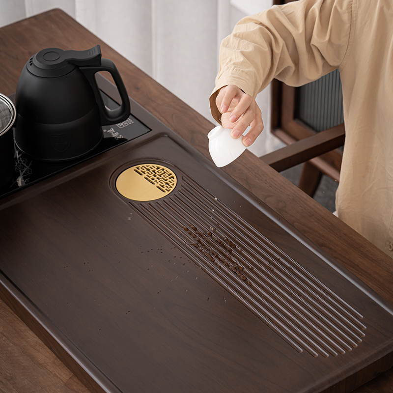 苏氏陶瓷(SUSHI CERAMICS)茶具套装自动烧水壶云海茶盘茶台配整套配整套高品质羊脂玉茶杯