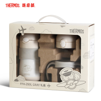 膳魔师(THERMOS)孕婴童保温杯FFH-293L吸管杯内胆316L不锈钢双盖多用290ML学饮杯礼盒装防滑底座绿色