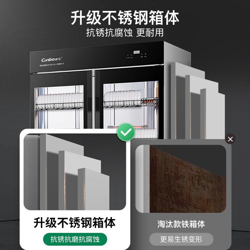 康宝(Canbo)XDZ760-A8消毒柜商用大型双门立式商用消毒碗柜 厨房餐厅酒店学校幼儿园食堂 大容量760L 商用高清大图