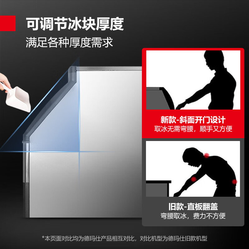 德玛仕(DEMASHI)制冰机商用 方冰全自动大型小型 商用 专业级制冰 BS-230高清大图