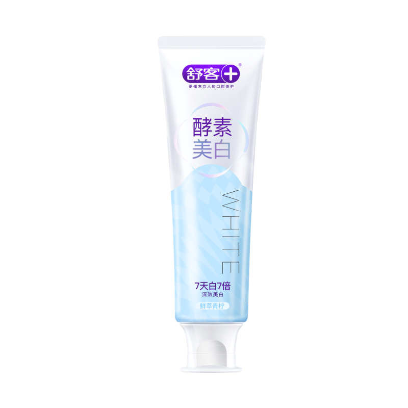 舒客法国天然酵素牙膏 美白牙齿去黄去渍 120g 鲜萃青柠味