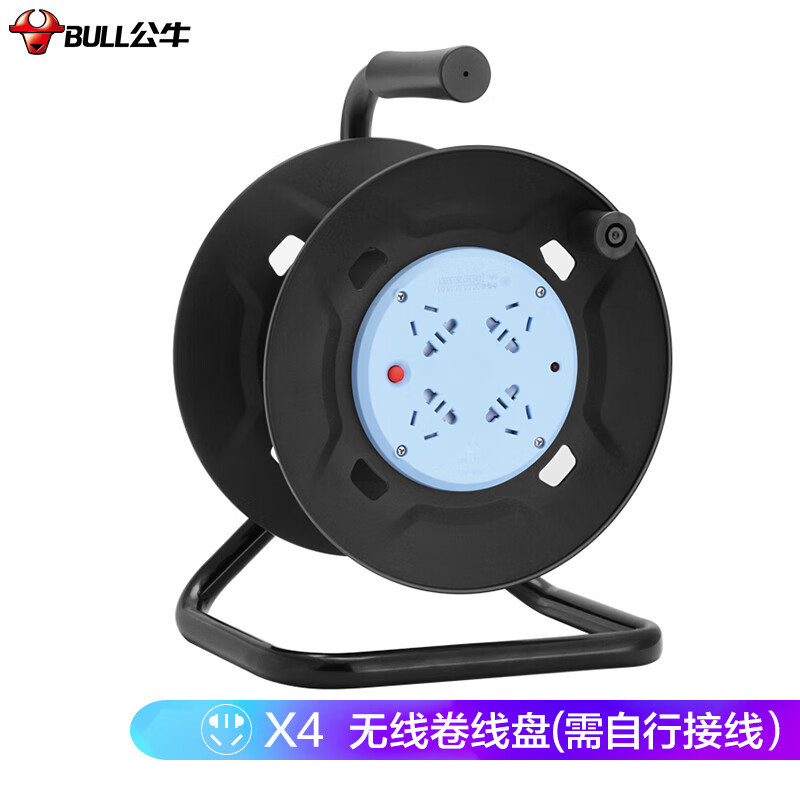 公牛(BULL) 过热保护电缆卷盘插座 GN-8030 4位无线卷线盘 (需自行接线和插头)