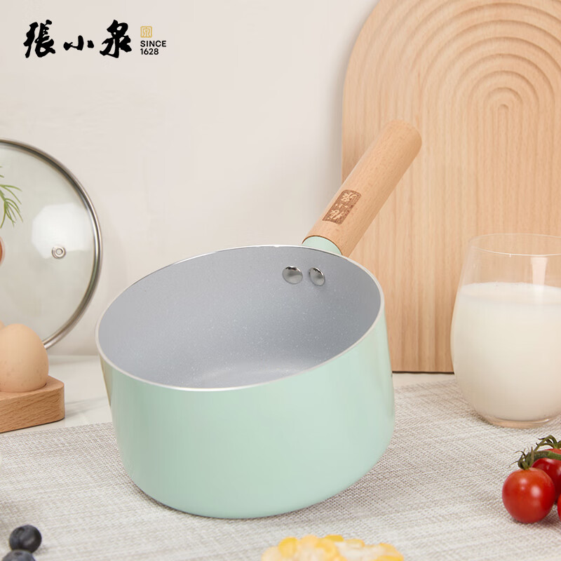 张小泉 青岚不粘锅系列C32910100 奶锅家用宝宝辅食锅泡面锅热牛奶煮面小汤锅 青岚不粘奶锅 16cm高清大图