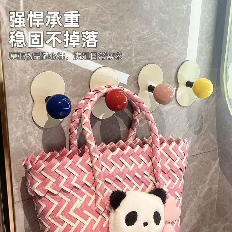 多巴胺ins风发箍发圈浴室收纳架子免打孔头绳发饰皮筋挂钩高清大图