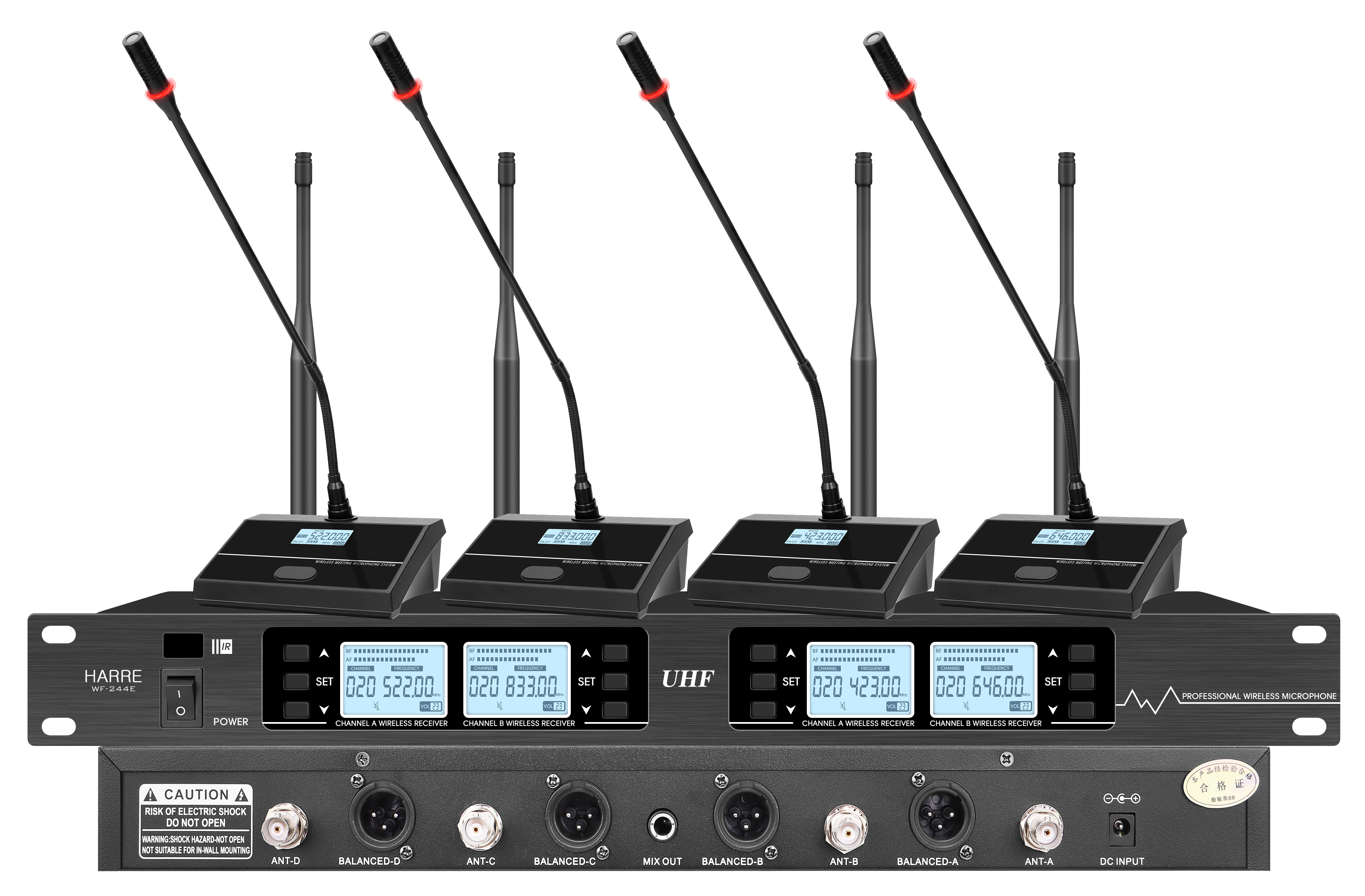 harre 一拖四无线会议话筒 wf-244e