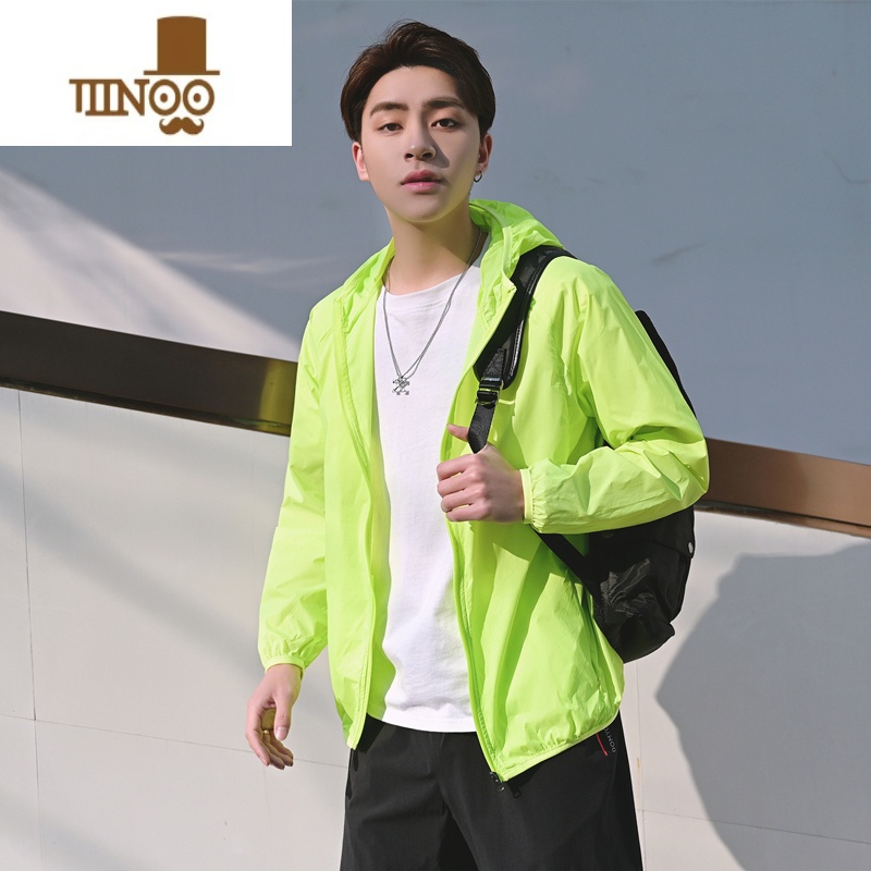 YANXU轻薄透气防晒衣男2023夏季男装夹克男士运动防风衣外套薄款冲锋衣高清大图