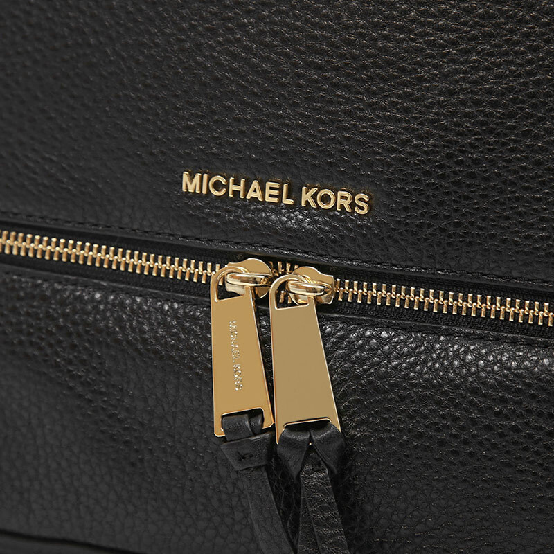 [直营]Michael Kors 迈克·科尔斯 RHEA ZIP黑色牛皮女士背包双肩包30S5GEZB1L-BLACK