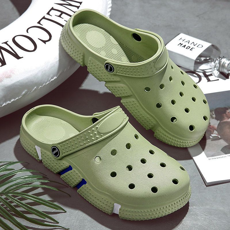 绿色 f812 35视频介绍_情侣洞洞鞋男女鞋夏季新款防滑厚底凉拖鞋潮流