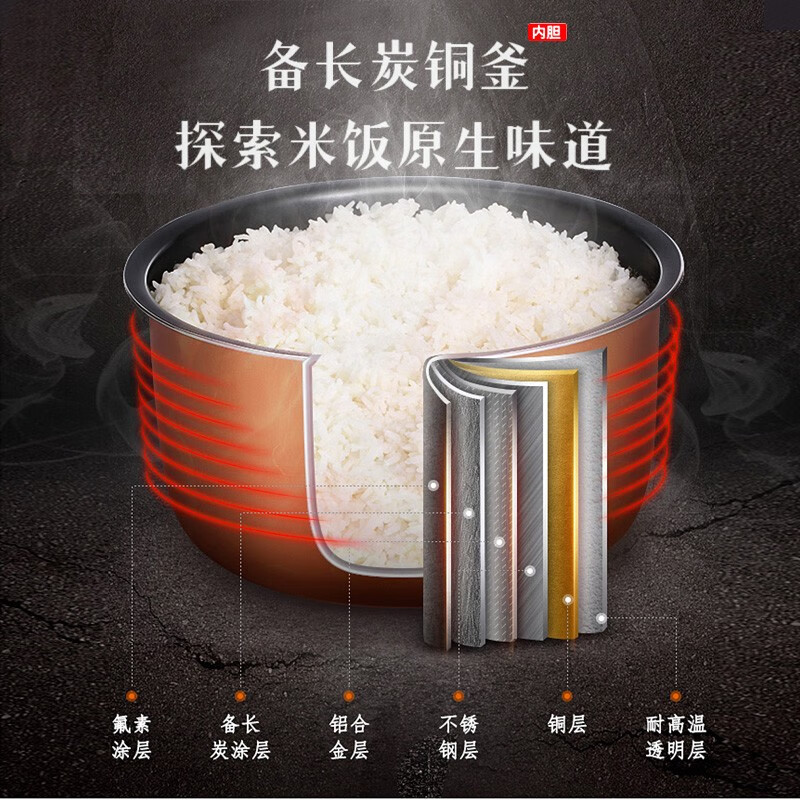 松下(Panasonic) 电饭煲4-5人家用电饭锅家用4.2L大容量IH电饭煲智能预约多功能松下电饭锅SR-HT155高清大图