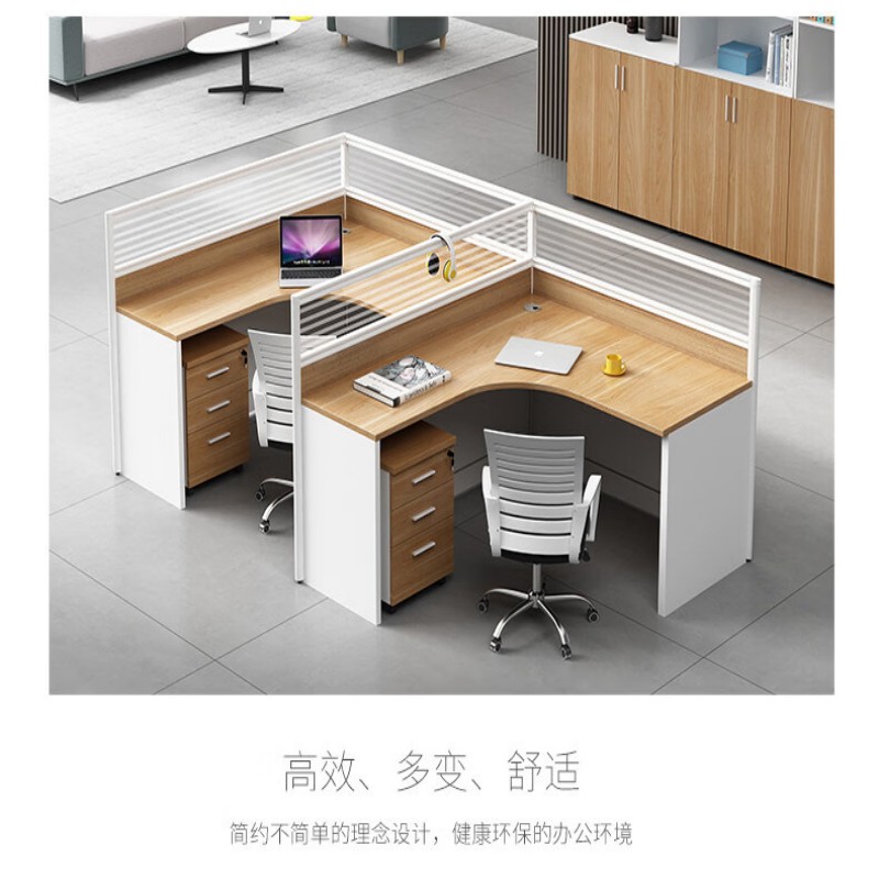 萨威帝尔 办公柜 办公家具 SWJU01 桌椅套装二人位带椅子 白色 可定制高清大图
