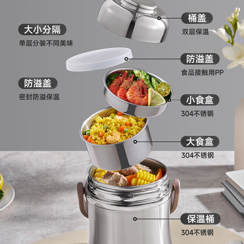 苏泊尔(SUPOR)学生真空保温提锅不锈钢保温桶 KFV20AE10高清大图