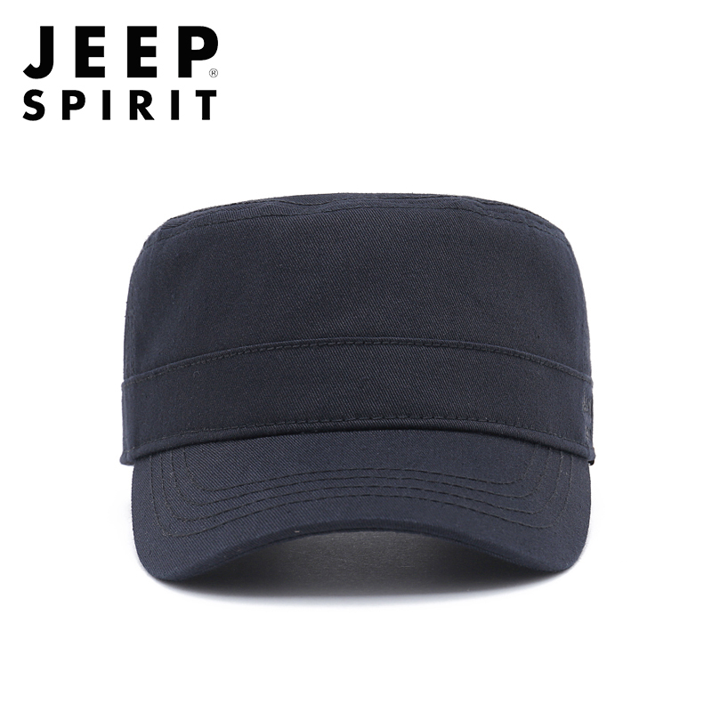 JEEP SPIRIT吉普鸭舌帽男可调节休闲平顶帽棉质男时尚遮阳旅游帽摄影钓鱼军旅帽子