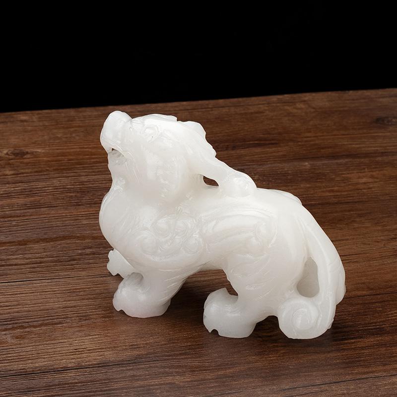美帮汇玉石貔貅摆件白玉工艺品 玄关客厅装饰品摆设乔迁开业送礼高清大图
