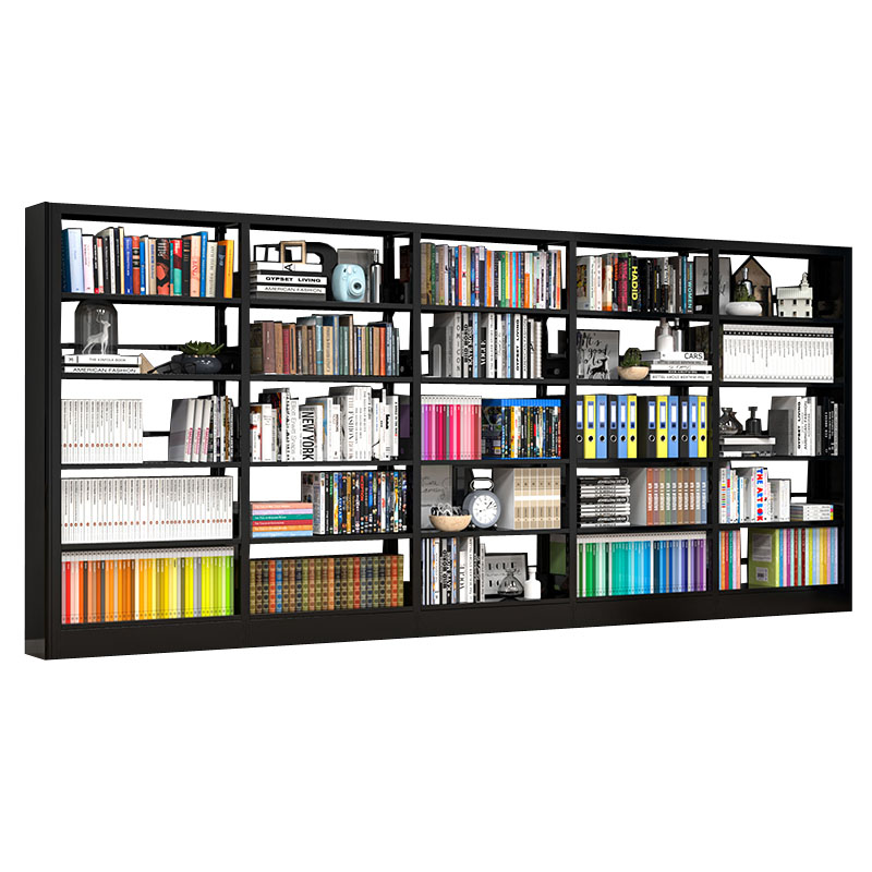 戴劲 书架学校图书馆阅览室书籍架落地资料档案架黑色白色 单面一列五