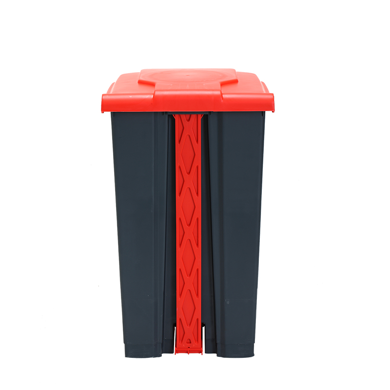 苏识 YJ-A036 87升 塑料脚踏垃圾桶 (计价单位:个) 灰桶红盖高清大图