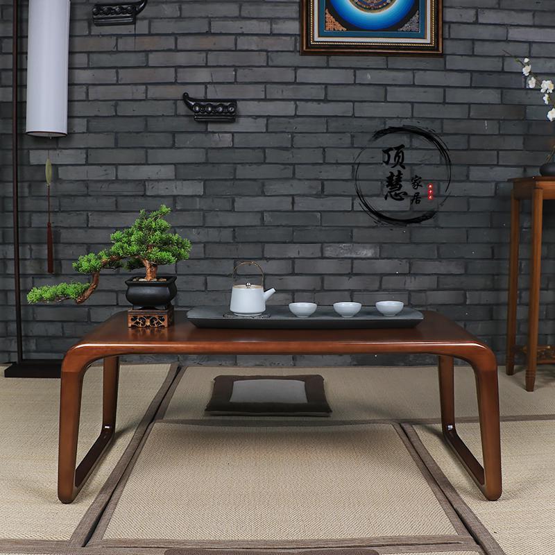 汐岩禅意矮桌新中式炕桌炕几实木泡喝茶飘窗榻榻米桌子小茶几日式