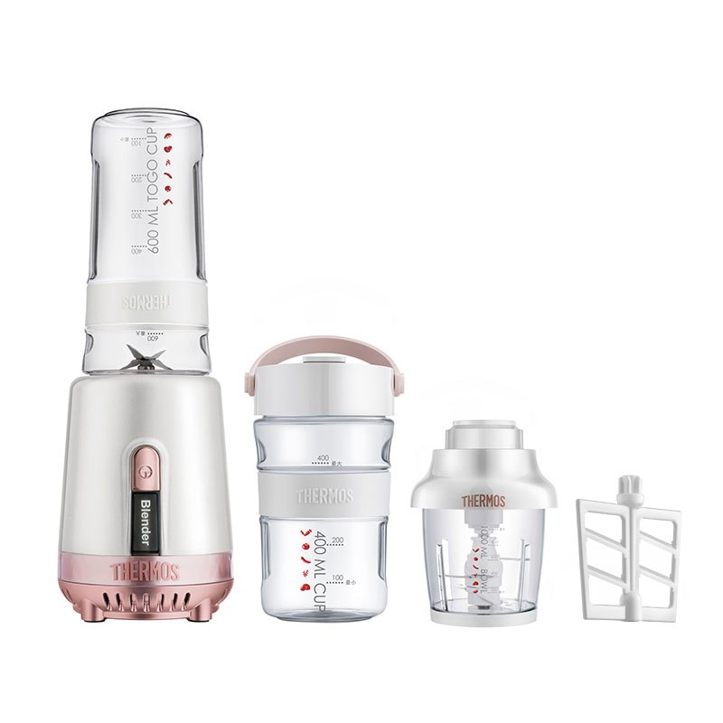 膳魔师(THERMOS)果汁机 EHA-2222A-W 无线果汁机家用料理机便携迷你多功能充电搅拌机榨汁绞馅机 白色