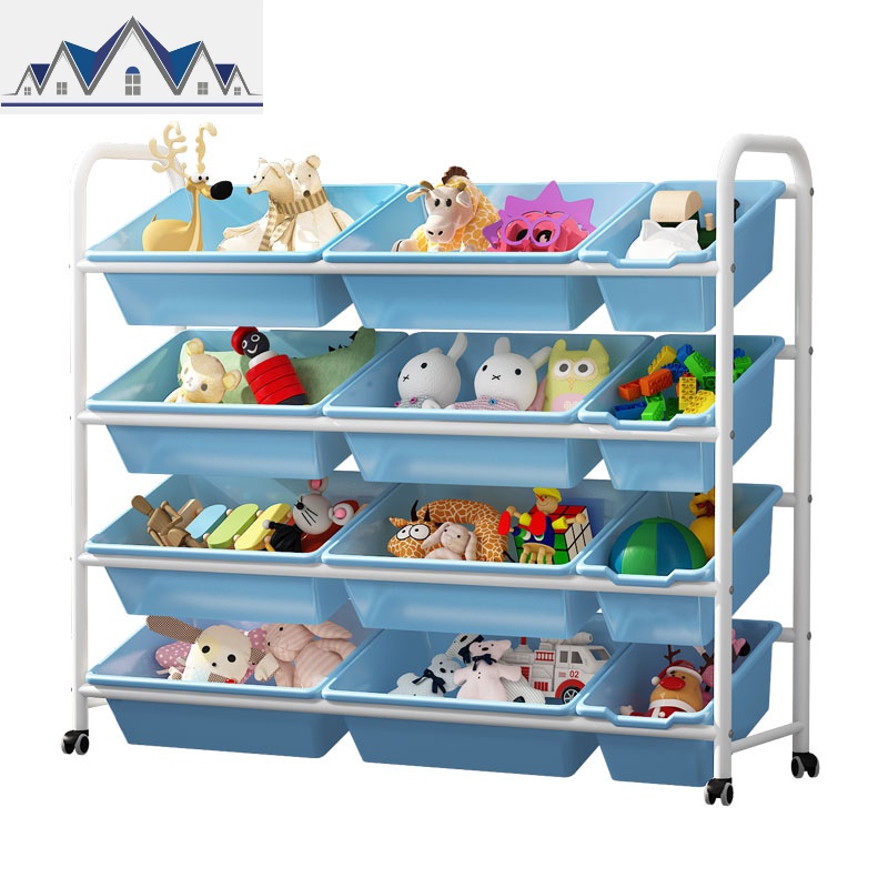 儿童玩具收纳架幼儿园玩具架宝宝玩具收纳柜置物整理架简易收纳箱 三维工匠高清大图