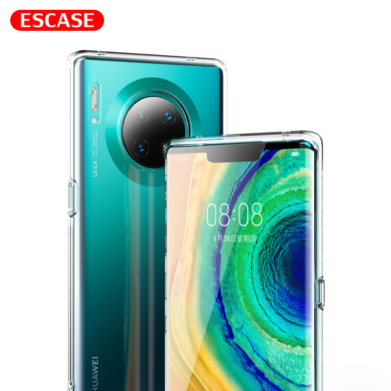 ESCASE华为Mate40pro手机保护壳透明硅胶软Mate30pro+/40RS气囊防摔40E双料抗摔抗黄变德国拜耳