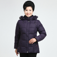 歌爱妮中老年人2019女装冬装羽绒服短款妈妈装50-60-70岁老人衣服奶奶装外套