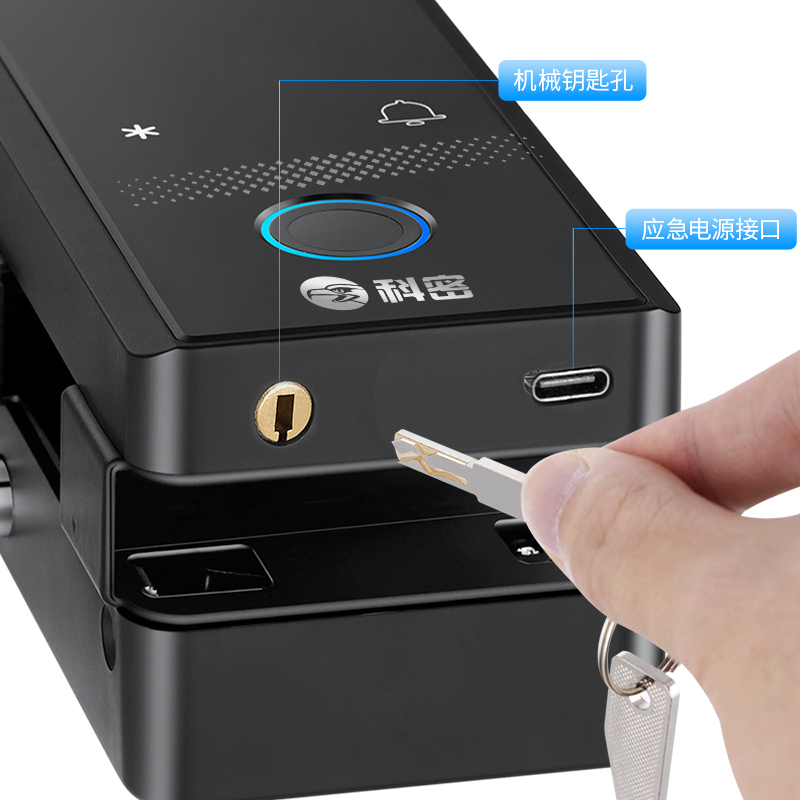 科密 人脸识别玻璃门指纹锁 COM-168A 安装 1件高清大图