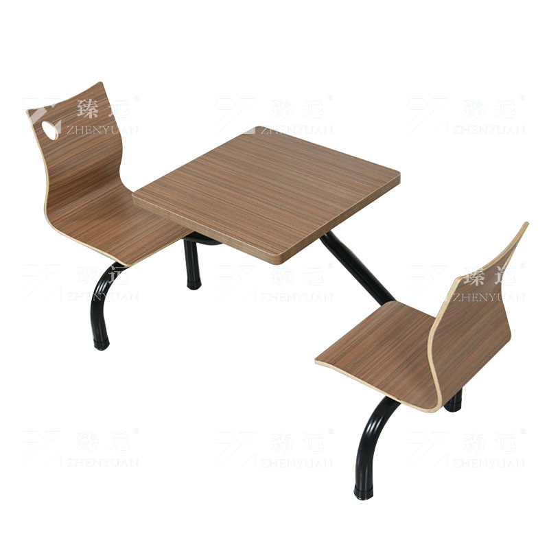 臻远 ZY4040830 连体餐桌椅组合食堂员工餐厅二人位连体餐桌高清大图