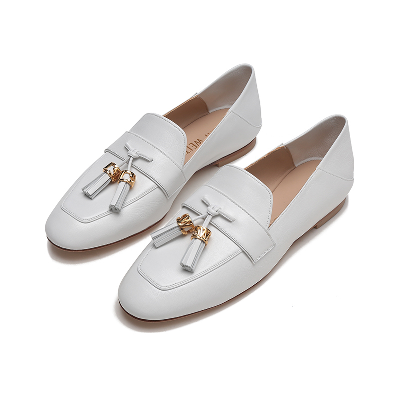 斯图尔特韦茨曼stuartweitzman女士羊皮革可踩脚平底鞋单鞋乐福鞋