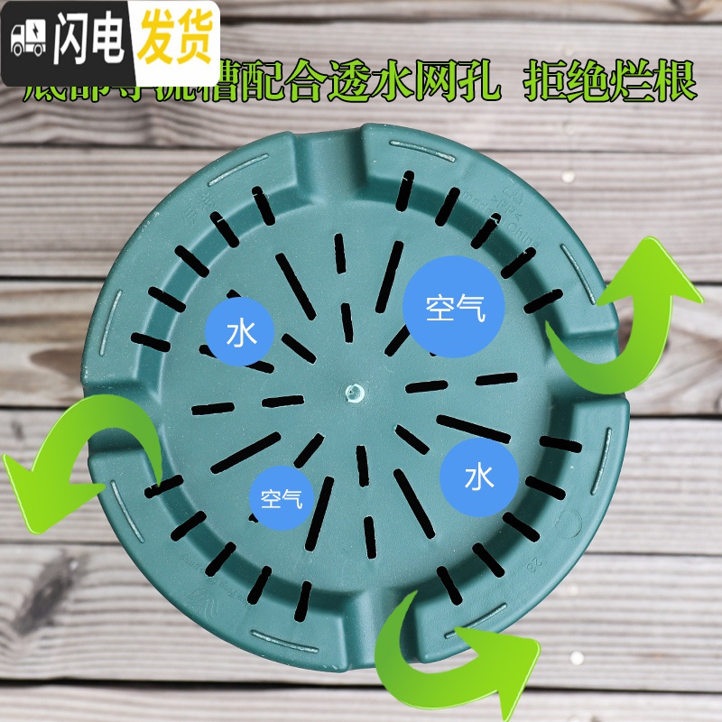 三维工匠升级加厚加仑盆绿萝多肉月季花盆塑料花盆圆口控根树脂加仑盆 [3个装]3号[单花盆] 大花盆容器