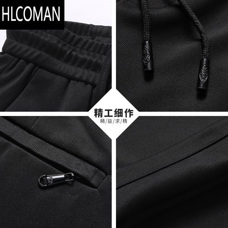 HLCOMAN中年爸爸加绒加厚款宽松休闲长裤子卫裤男裤中老年人运动裤图片